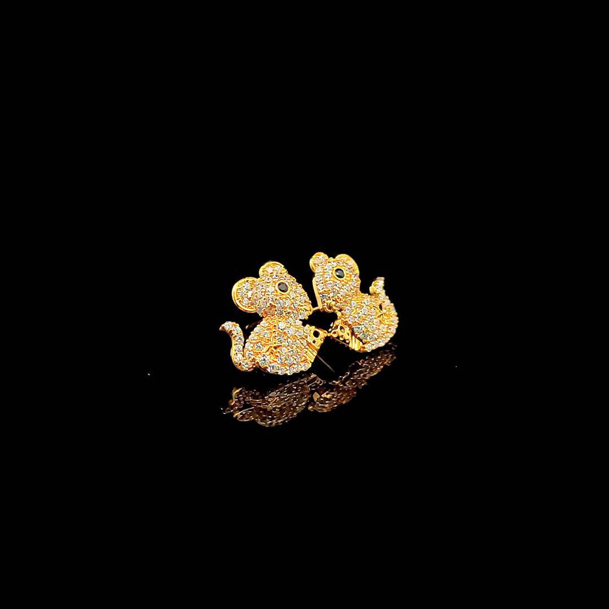 B1122139 Bông tai con chuột kiểu dáng đính đá baguette siêu xinh Women Nữ