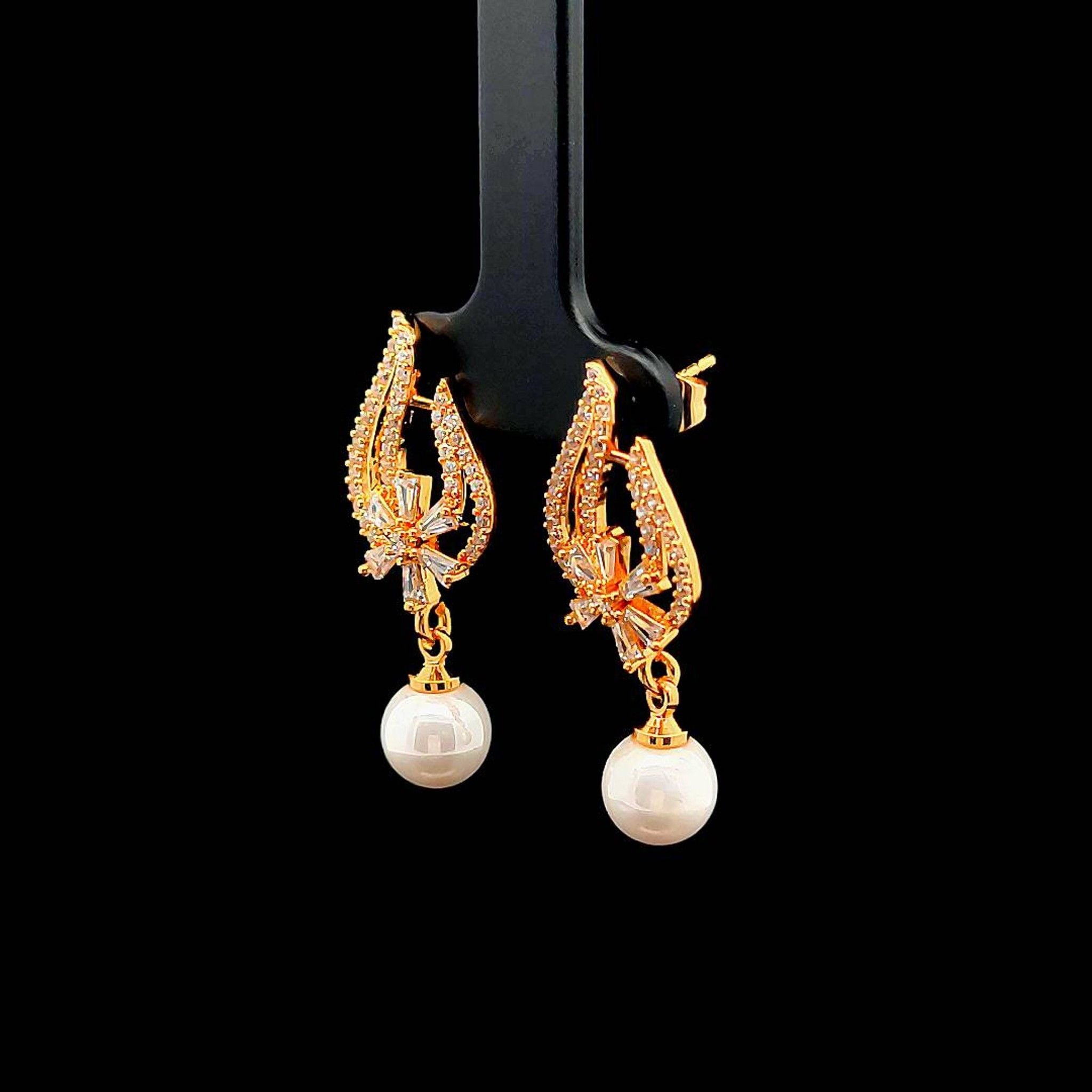 B1530 bông tai nữ hột châu cao cấp sang chảnh