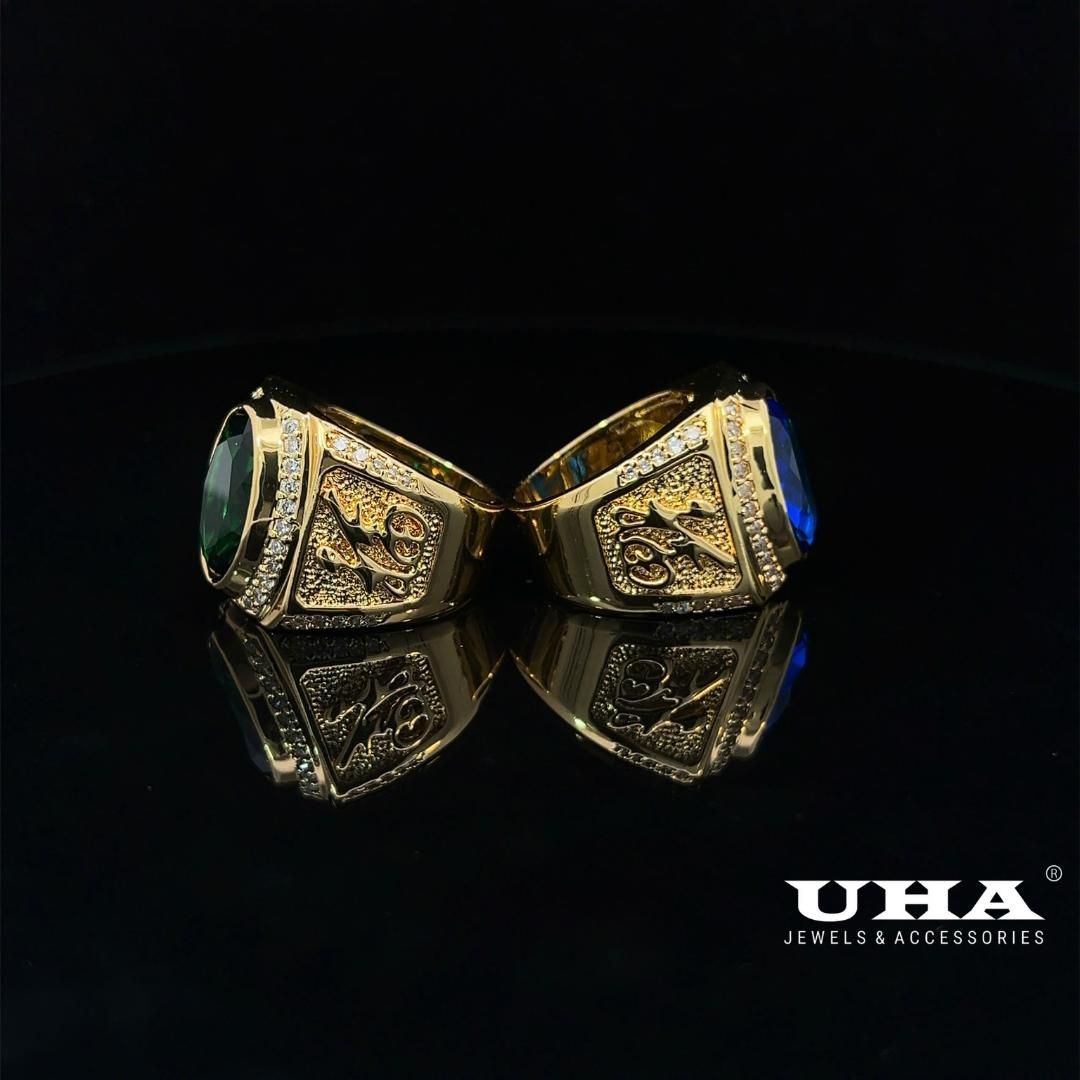 N1183 Nhẫn nam có lót lòng đính đá màu phong thủy UHA