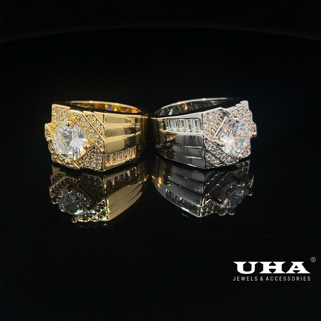 N1215 Nhẫn nam có lót lòng đính đá CZ cao cấp sáng lấp lánh UHA