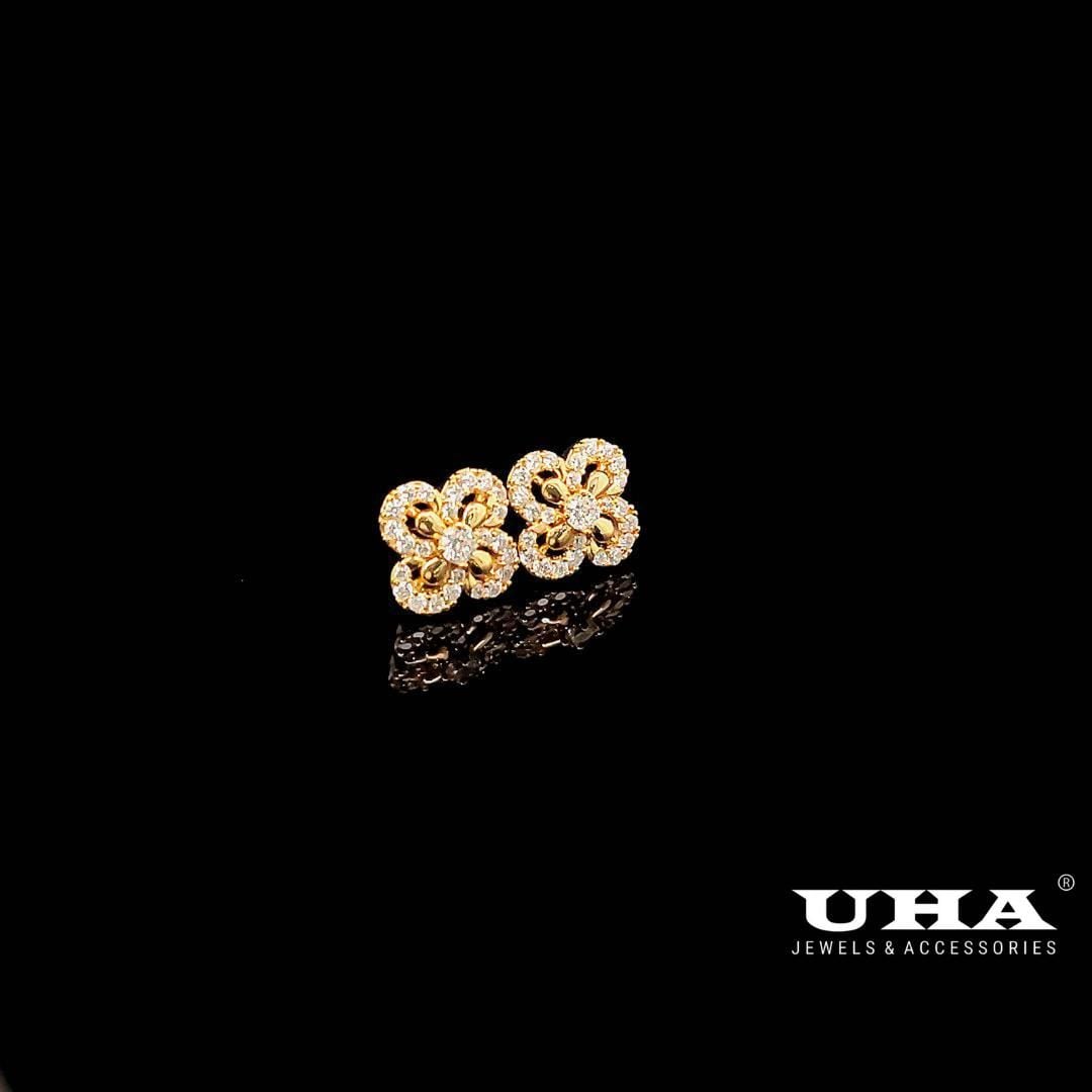 B1602 Bông tai nữ đính đá CZ cao cấp sáng lấp lánh UHA-TẶNG KÈM HỘP