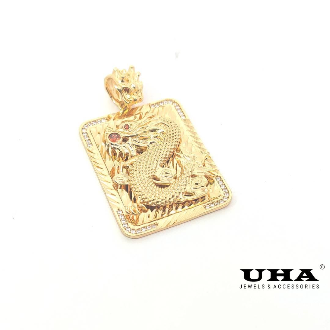 M823 Mặt dây chuyền  UHA nam rồng lớn đính đá CZ