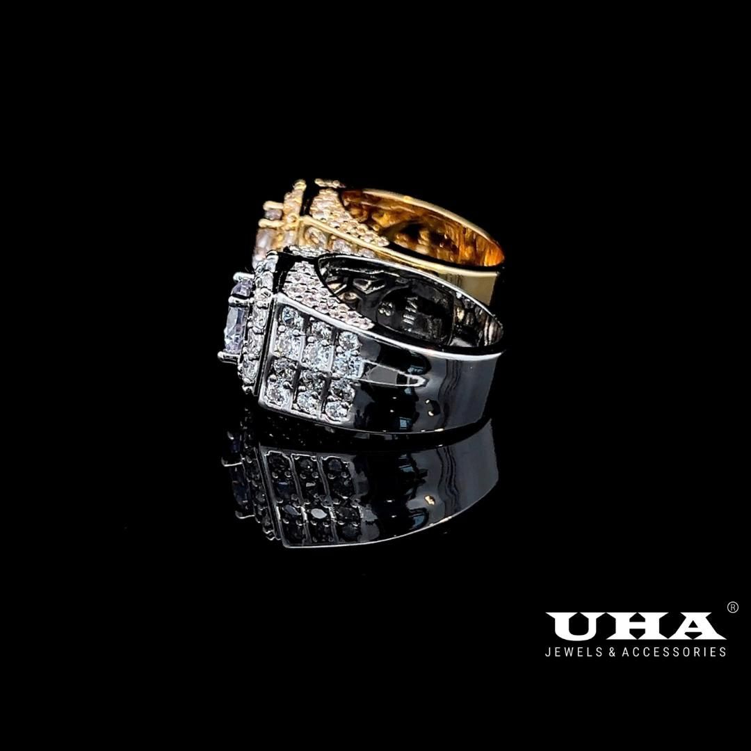 N1223 Nhẫn nam có lót lòng đính đá CZ cao cấp sáng lấp lánh UHA