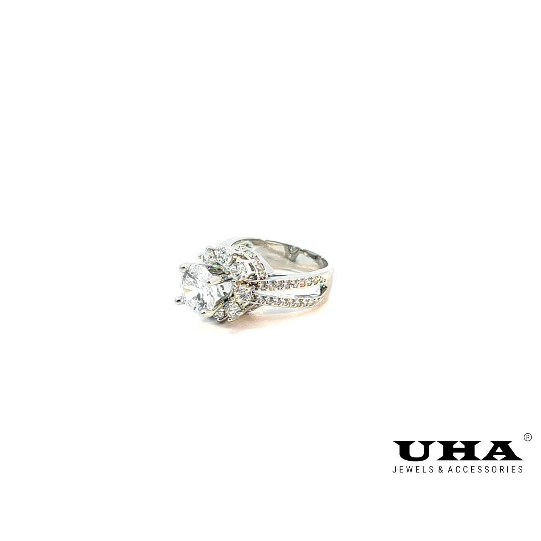 N471 Nhẫn nữ  đính đá CZ cao cấp siêu bền màu UHA Women