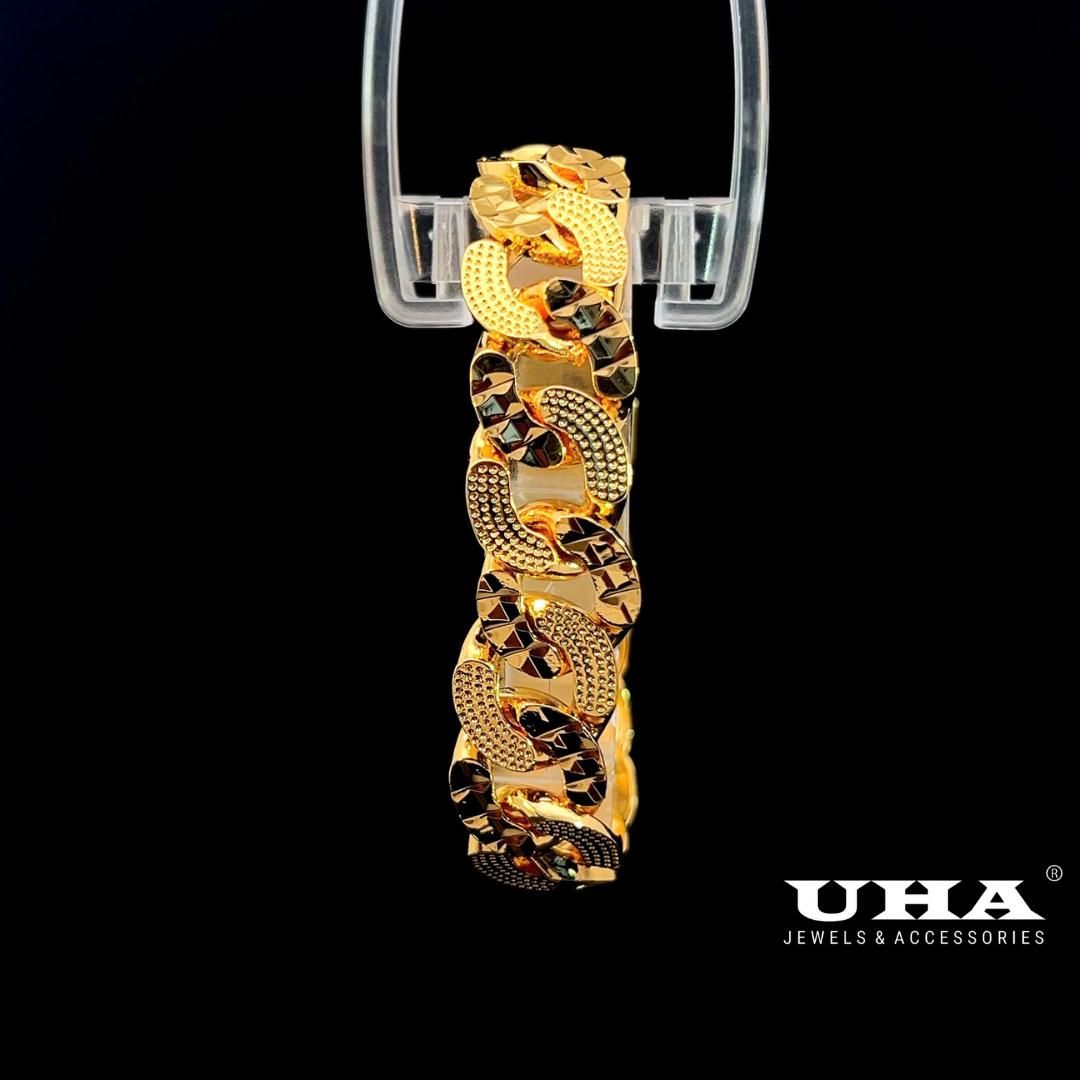 L25K07 Lắc tay unisex thiết kế sang trọng chạm khắc tinh tế UHA Phụ Kiện