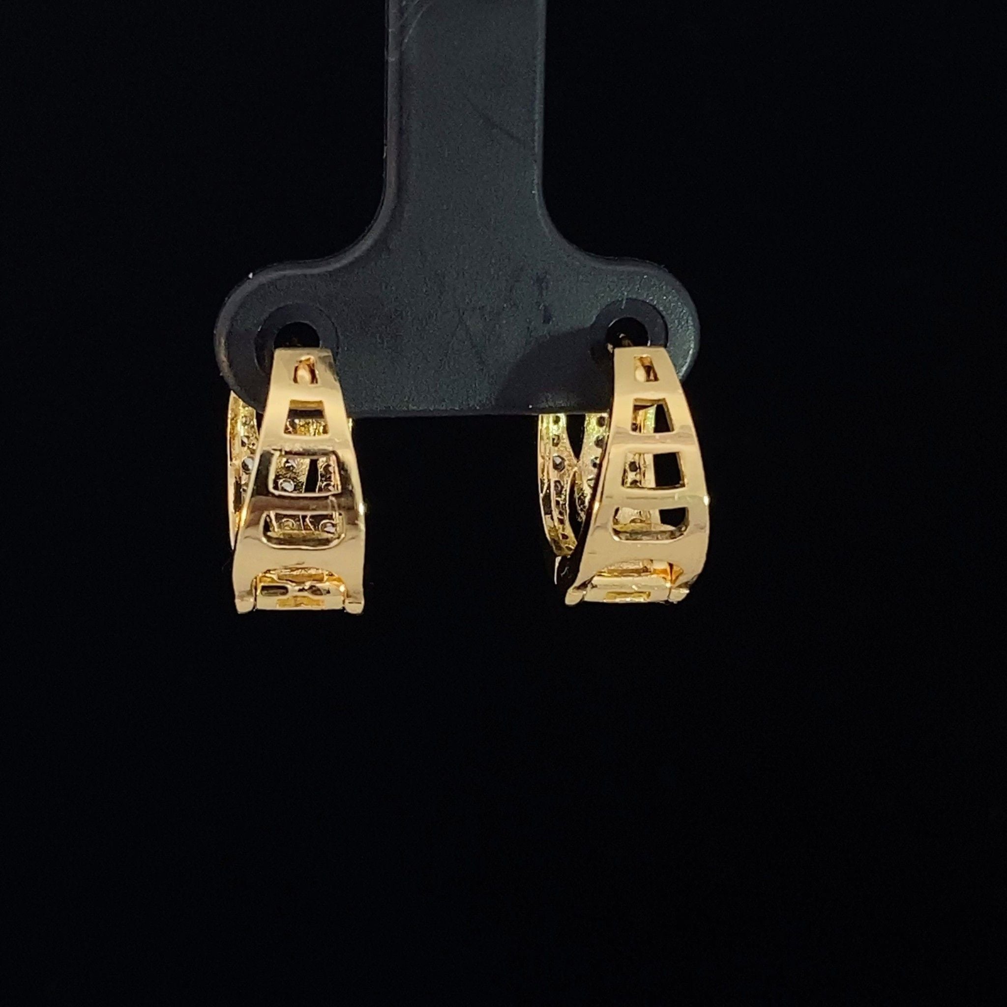 B1538-Bông tai NỮ đính đá baguette  sáng lấp lánh Women