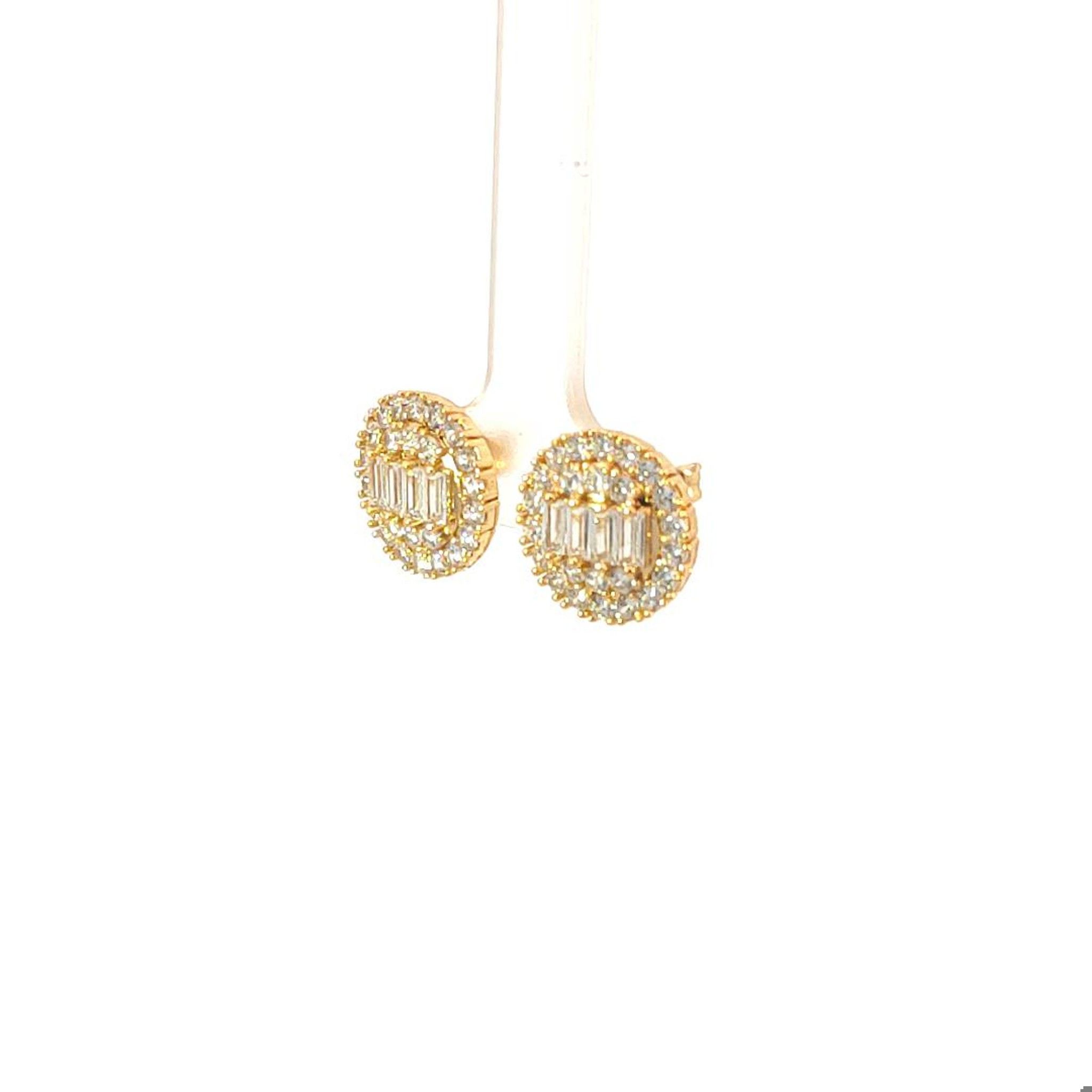 B1400 Bông tai nữ đính đá baguette CZ cao cấp UHA Hoa Tai Women