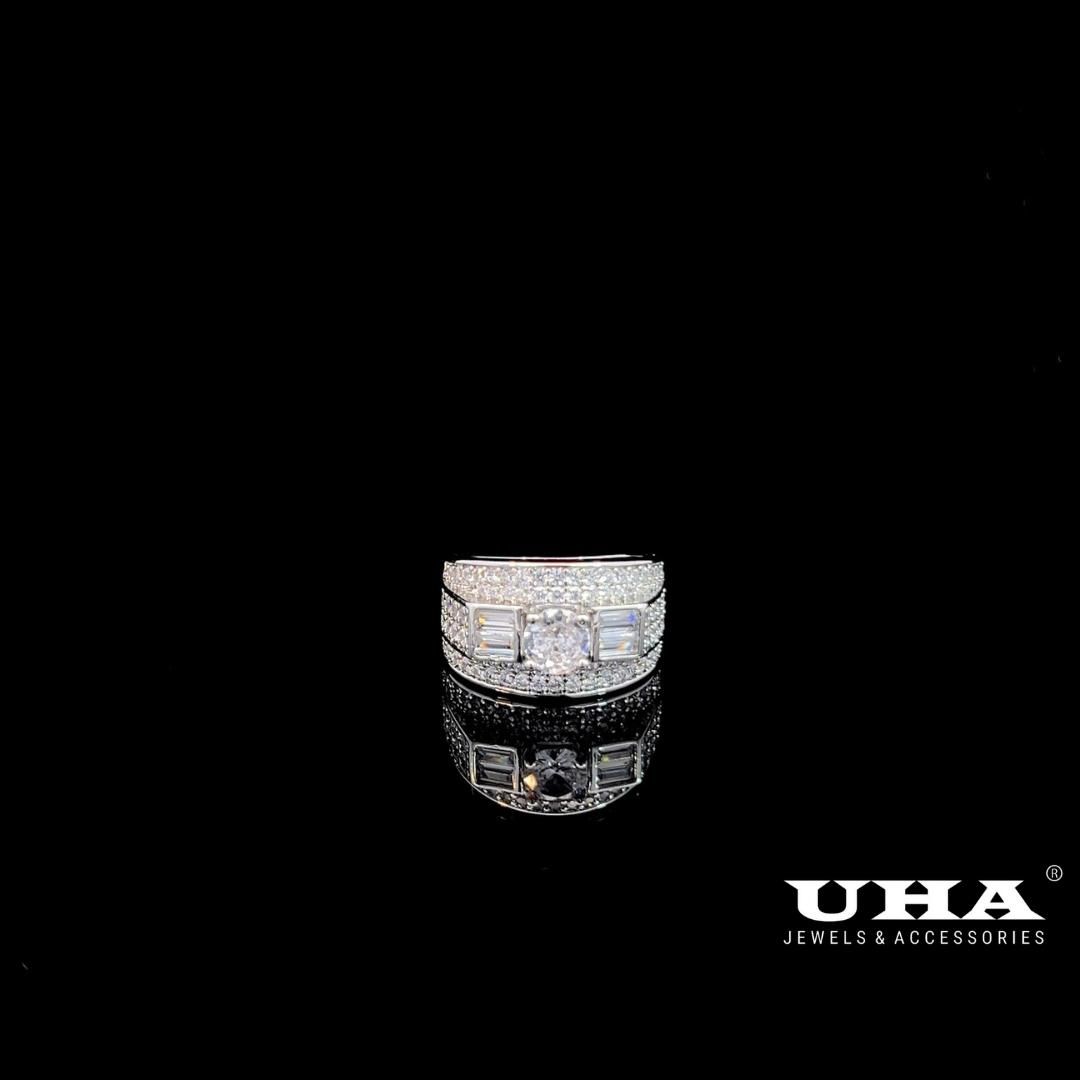 N787 Nhẫn nam  đính đá CZ  cao cấp sáng lấp lánh UHA