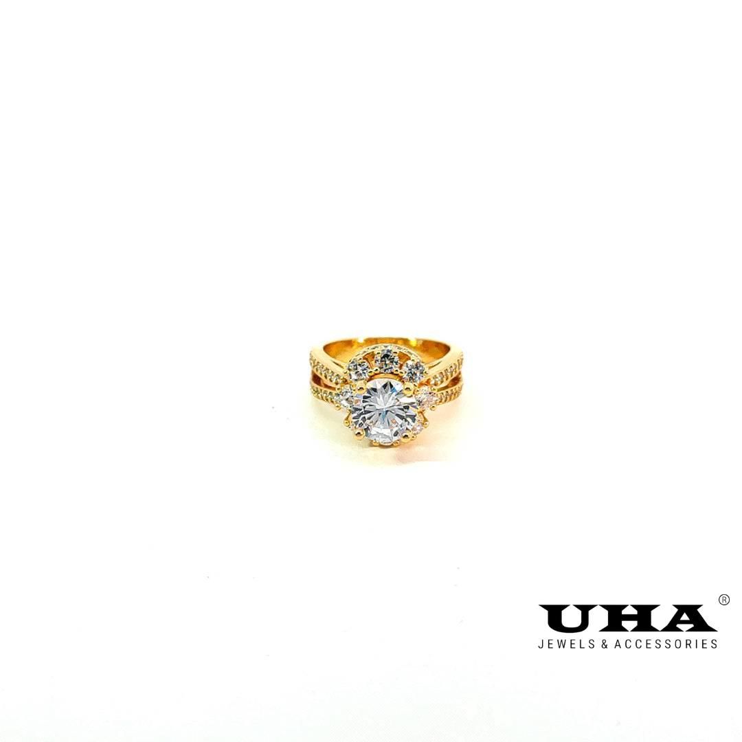 N471 Nhẫn nữ  đính đá CZ cao cấp siêu bền màu UHA Women