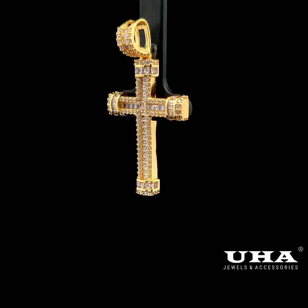 M1183 Mặt thánh giá UNISEX dính  full đá tấm sáng lấp lánh-UHA Women Charm