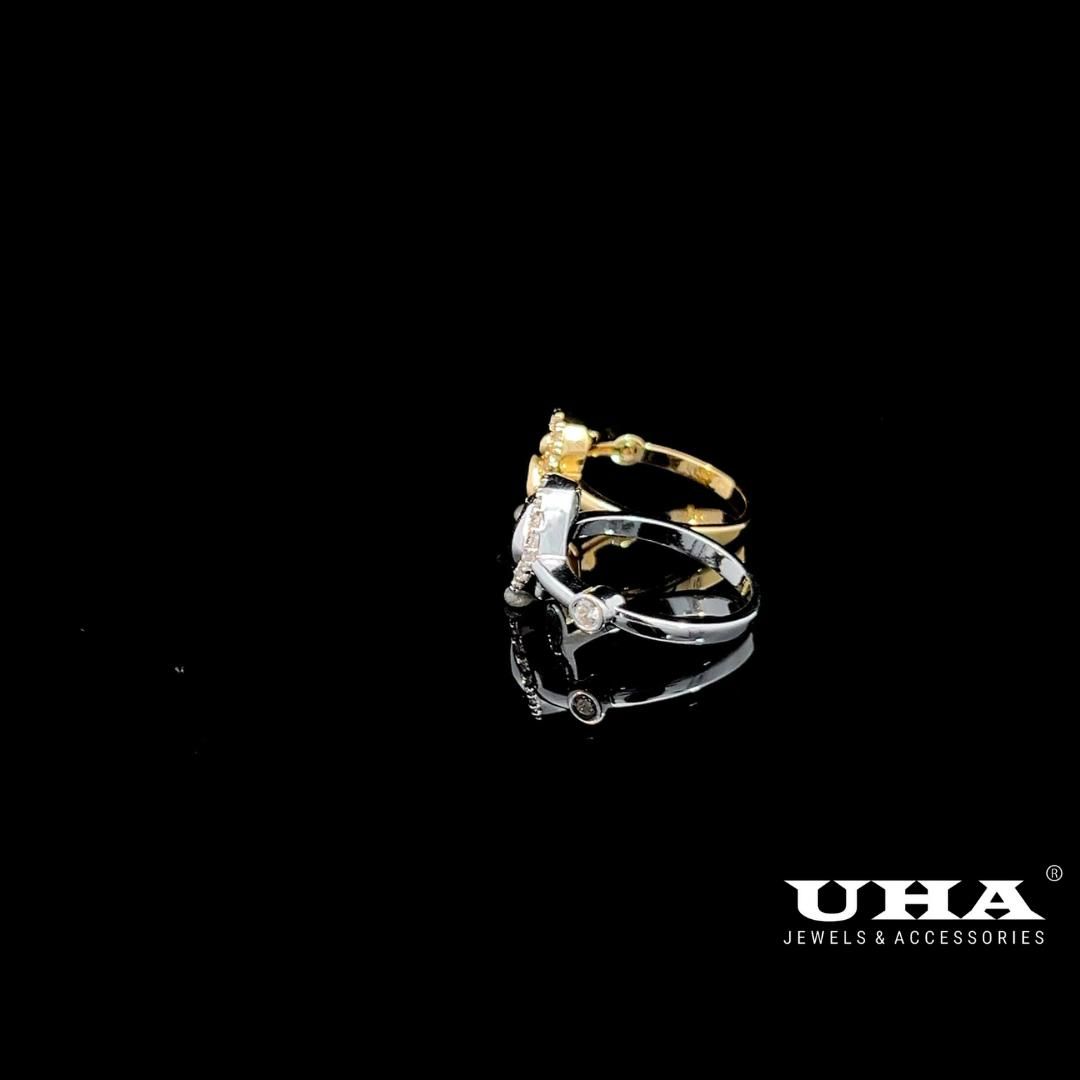 N1282 Nhẫn nữ thiết kế kiểu trái tim đính đá CZ cao cấp sáng lấp  lánh UHA Women