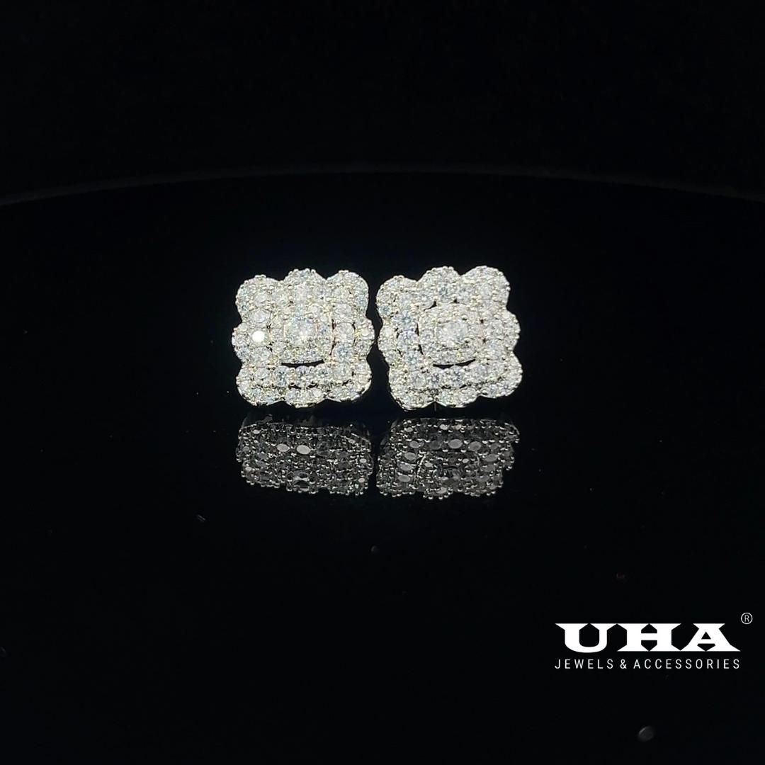 B1388 Bông tai nữ đính đá baguette siêu sang trọng UHA Women Voi