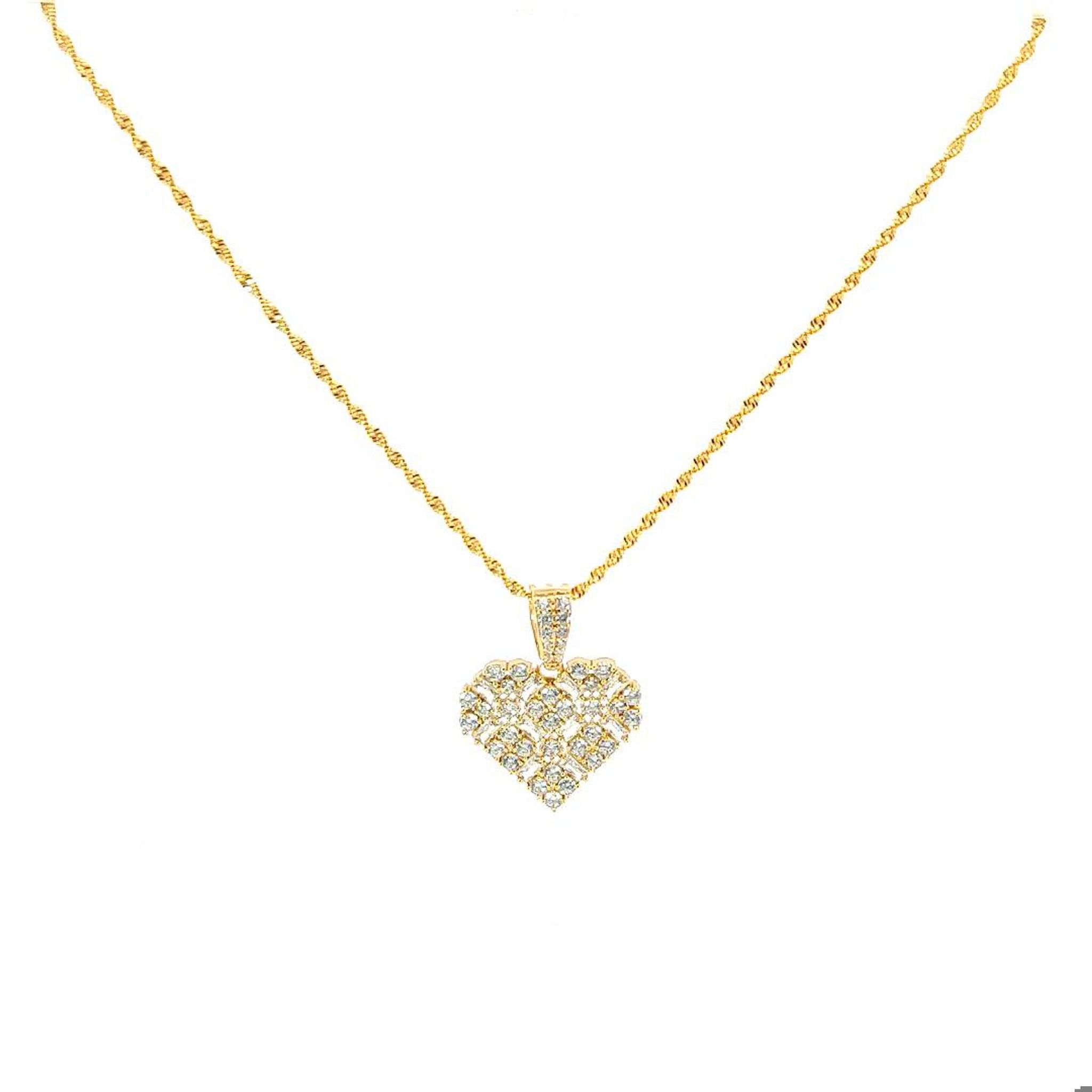 M1346 - Mặt dây chuyền nữ mạ vàng hình trái tim  kiểu dáng sang trọng (Không kèm dây)