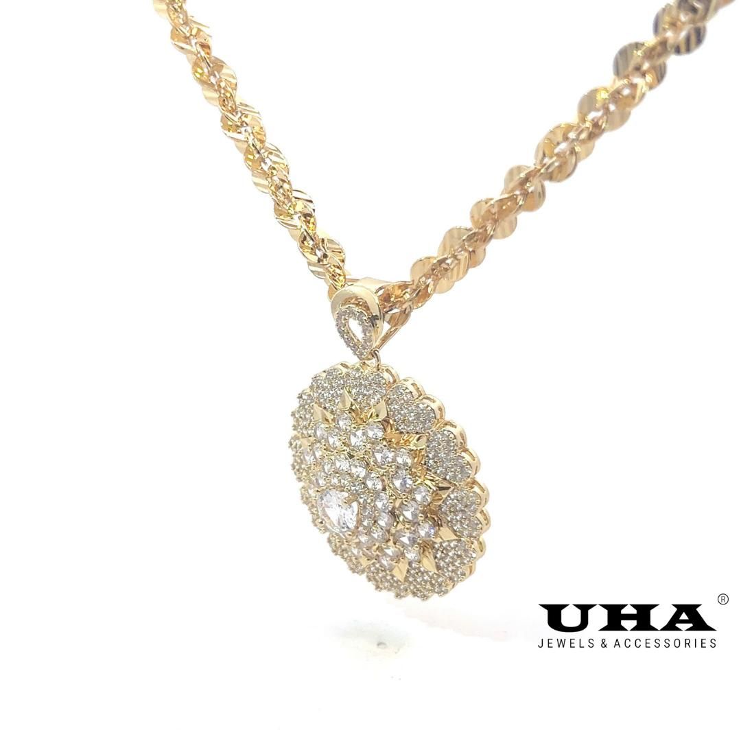 M1604 Mặt và Dây chuyền đính đá CZ cao cấp sáng lấp lánh UHA Women