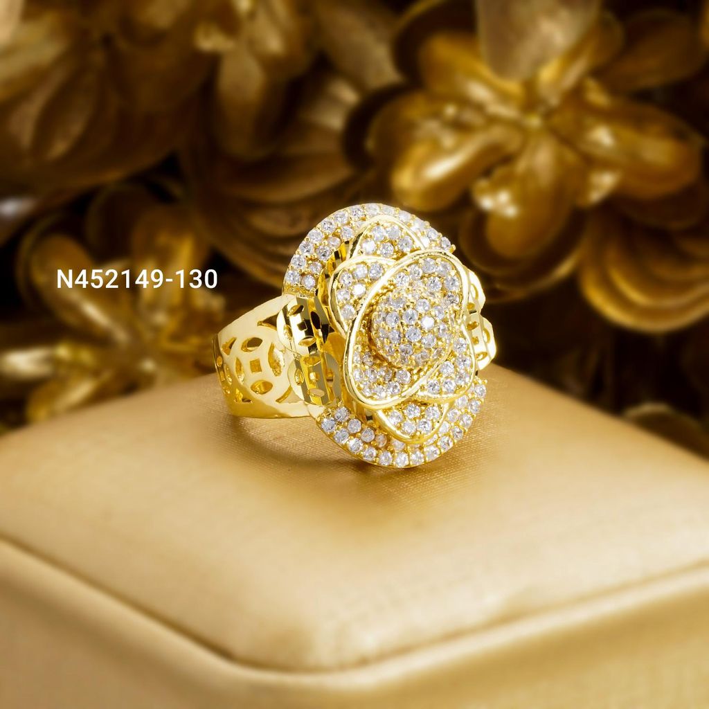 Nhẫn nữ hoa đồng tiền UHA mạ vàng 18K N452149-130