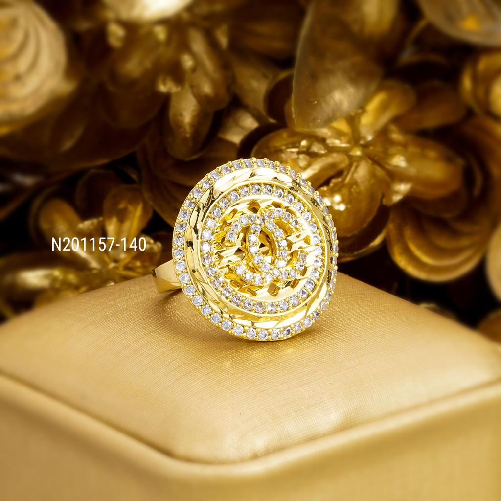 Nhẫn nữ UHA mạ vàng 18K N201157-140