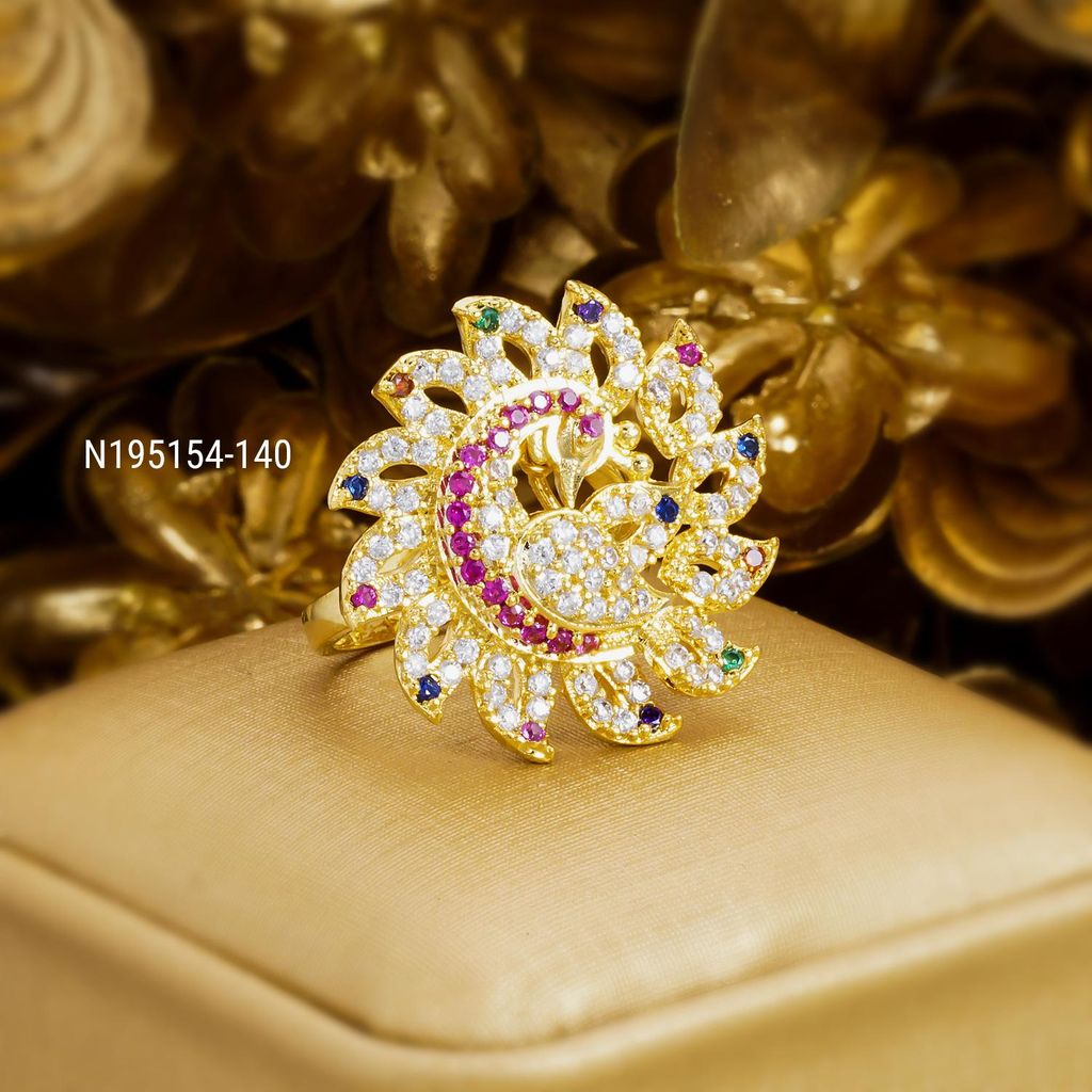 Nhẫn nữ con cong UHA mạ vàng 18K N195154-140