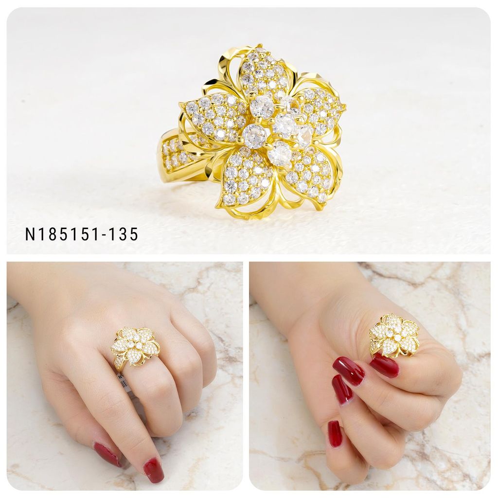 Nhẫn nữ UHA mạ vàng 18K N185151-135