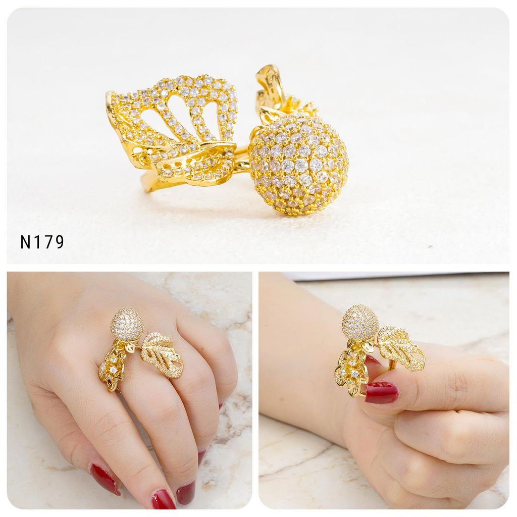 Nhẫn nữ UHA mạ vàng 18K N179