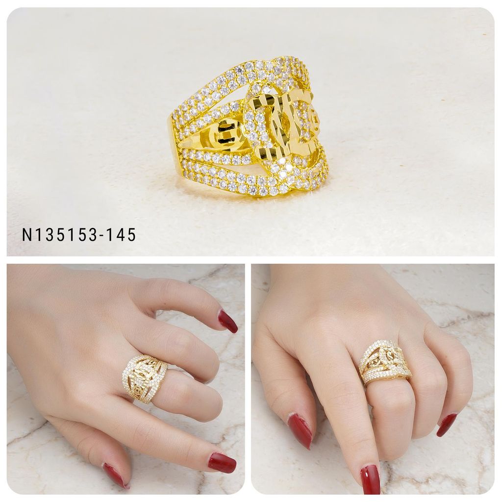 Nhẫn nữ UHA mạ vàng 18K N135153-145