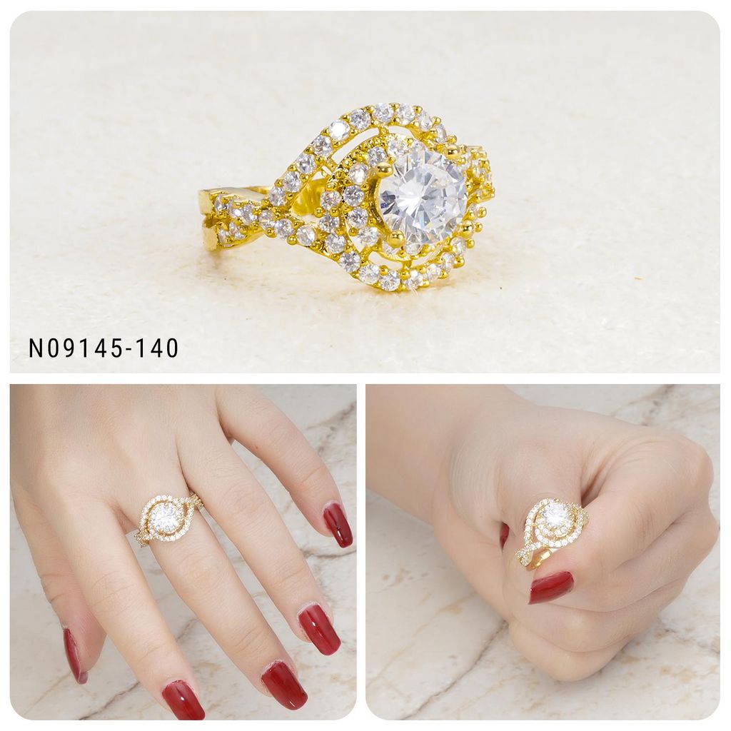 Nhẫn nữ UHA mạ vàng 18K N09145-140