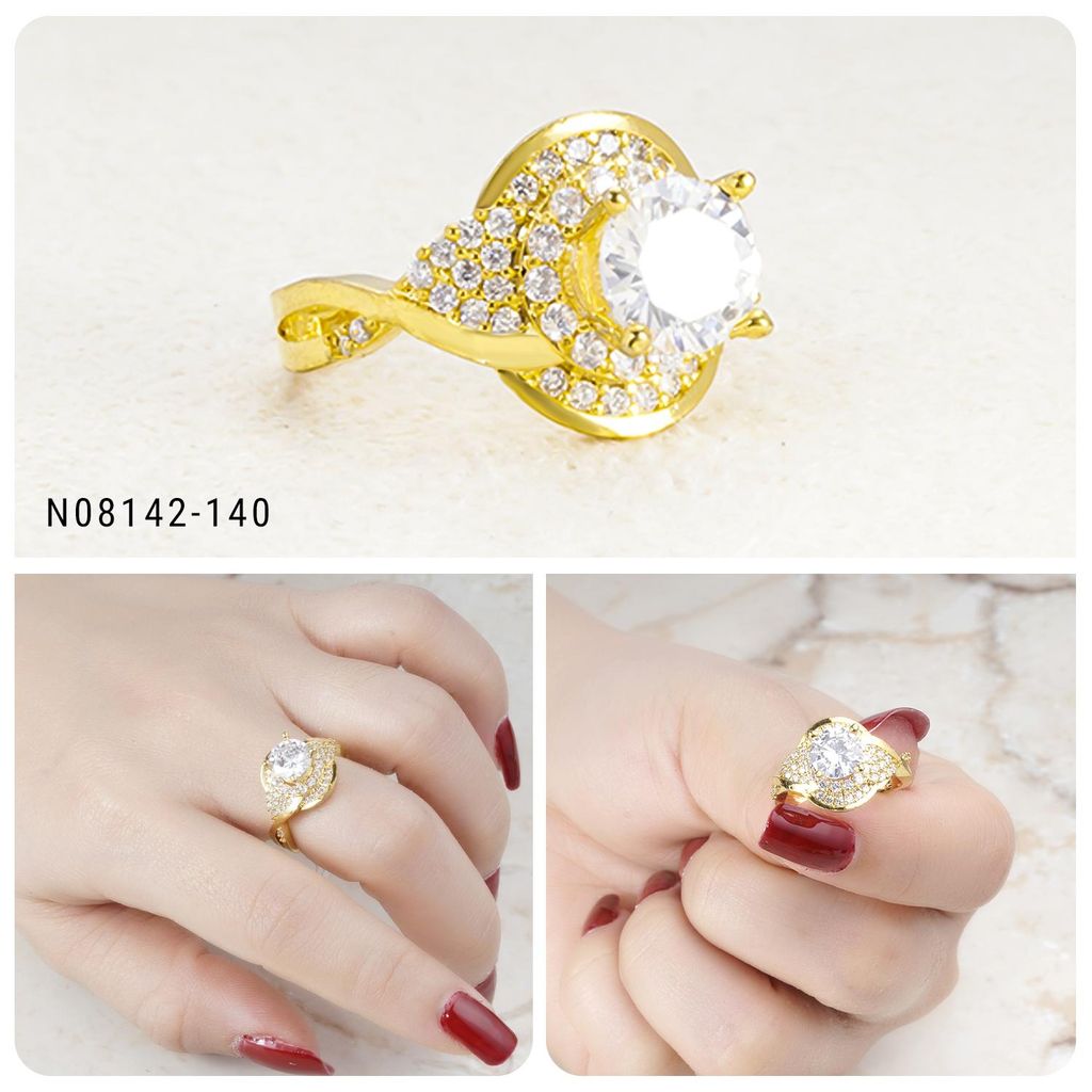 Nhẫn nữ UHA mạ vàng 18K N08142-140