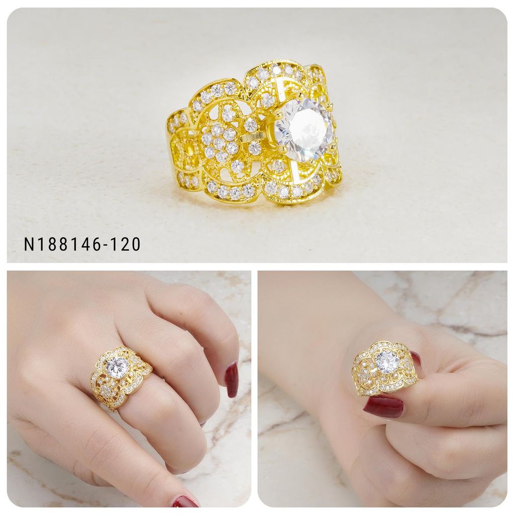 Nhẫn nữ UHA mạ vàng 18K N188146-120