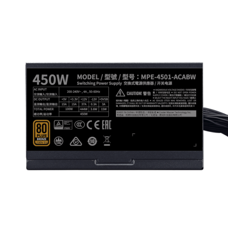 Nguồn máy tính Cooler Master MWE 450 Bronze V2 230V