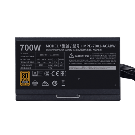 Nguồn máy tính Cooler Master MWE 700 Bronze V2 230V