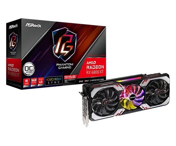 Card màn hình Asrock Radeon RX 6800 XT Phantom Gaming D 16G OC - RX6800XT PGD 16GO