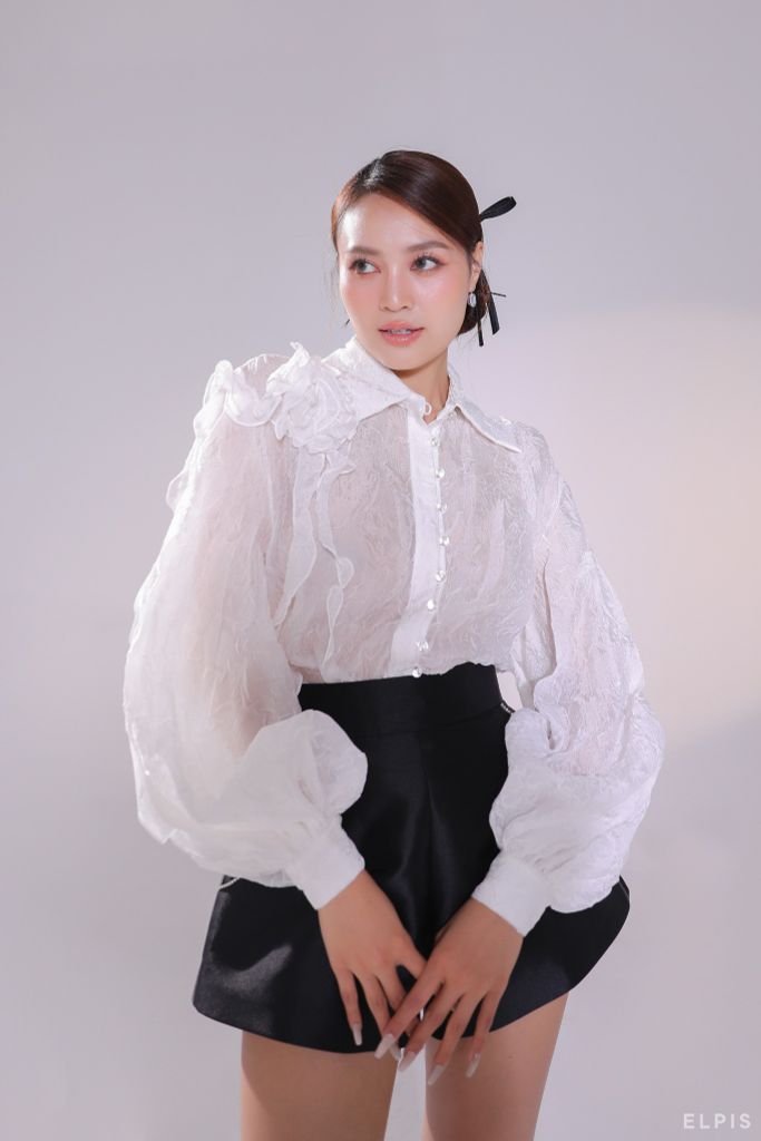 Trắng ELPIS - Áo sơmi blouse SP23T03