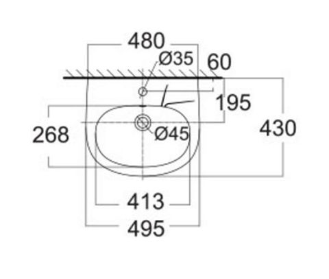 Chậu Rửa Lavabo American Standard VF-0947 Treo Tường