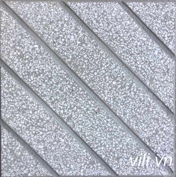 Gạch Vỉa Hè 40x40 Terrazzo Sọc Chéo Xám