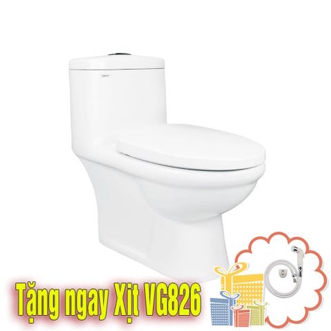 Bàn Cầu Một Khối Viglacera BL5 Xả Nhấn Nắp V37 + Tay Xịt VG826