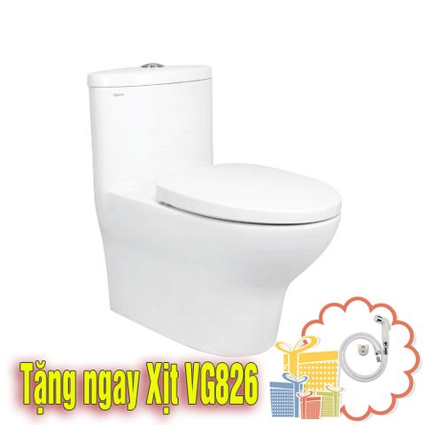 Bàn Cầu Viglacera V37S Một Khối Xả Nhấn Nắp V68  Tặng Tay xịt VG826