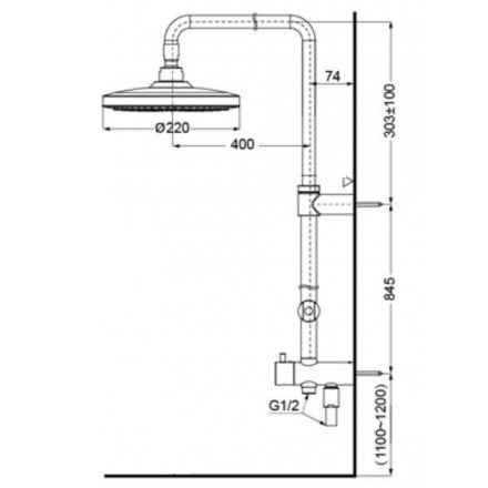 Thân Sen Cây TOTO TBW01001B1 Tắm Đứng