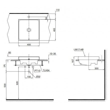 Chậu Rửa Mặt Lavabo TOTO LW1714B Đặt Bàn