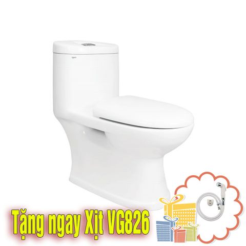 Bàn Cầu Viglacera C109 Một Khối Xả Nhấn Nắp Êm V38 + Tay Xịt VG826