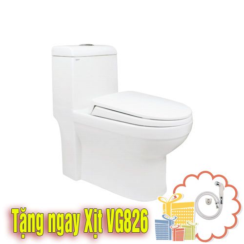 Bàn Cầu Viglacera V41 Một Khối Xả Nhấn Nắp V86 + Tay xịt VG826