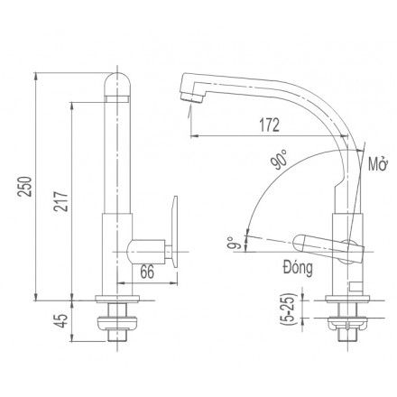 Vòi Rửa Bát Nước Lạnh Inax SFV-29S