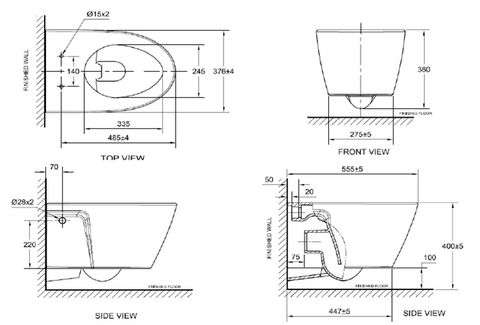 Bàn cầu American Standard 3119B-WT treo tường