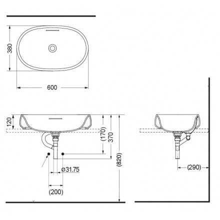 Chậu Rửa Lavabo TOTO PJS05WE Đặt Bàn