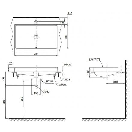 Chậu Rửa Mặt Lavabo TOTO LT1717 Đặt Bàn