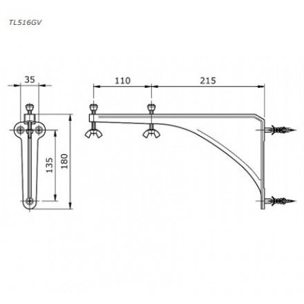 Bộ Giá Đỡ Chậu Âm Bàn TOTO TL516GV