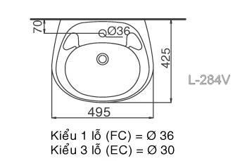 Chậu rửa mặt lavabo Inax L-284V treo tường