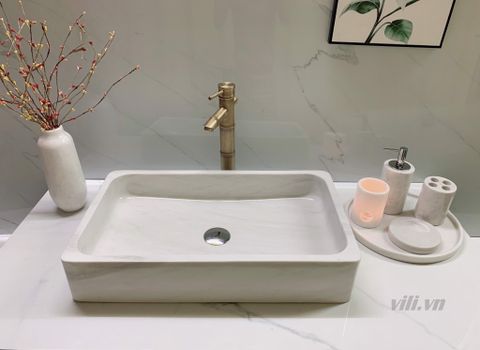 Chậu rửa lavabo đá tự nhiên LD97 đặt bàn