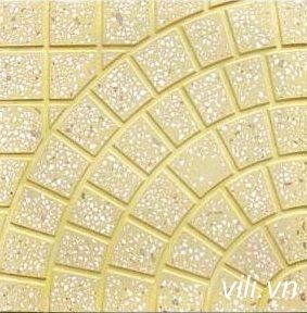 Gạch Vỉa Hè 40x40 Terrazzo Cánh Quạt Vàng