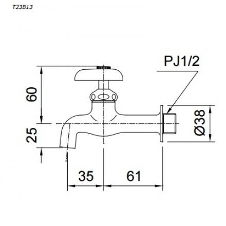 Vòi Lạnh Gắn Tường TOTO T23B13