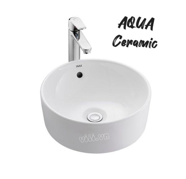 Chậu Rửa Lavabo Inax AL-295V Đặt Bàn Tròn Aqua Ceramic