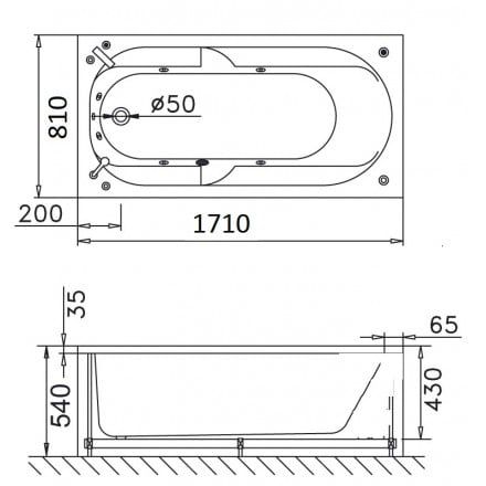 Bồn Tắm Xây 1.7M CAESAR AT0270